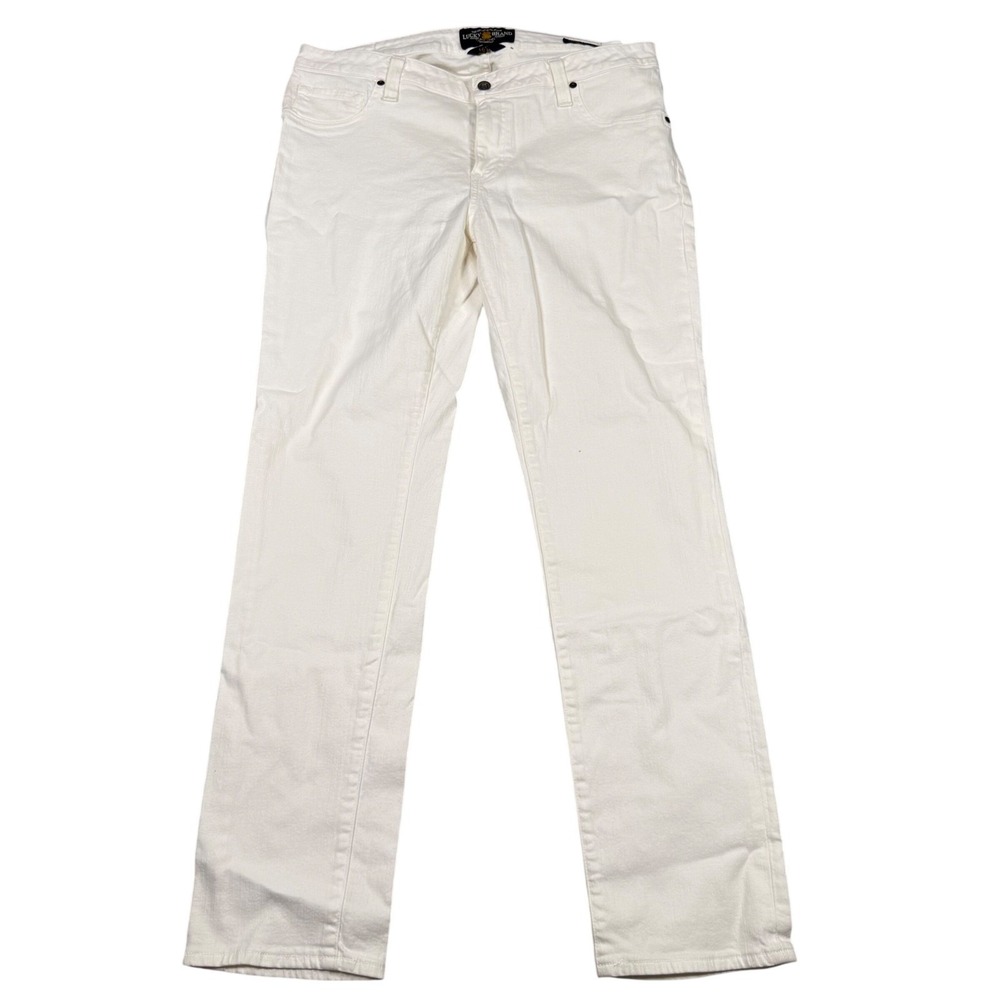 Lucky Brand Ginger Straight Leg White Jeans Womens 16W Regular Stretch Denim